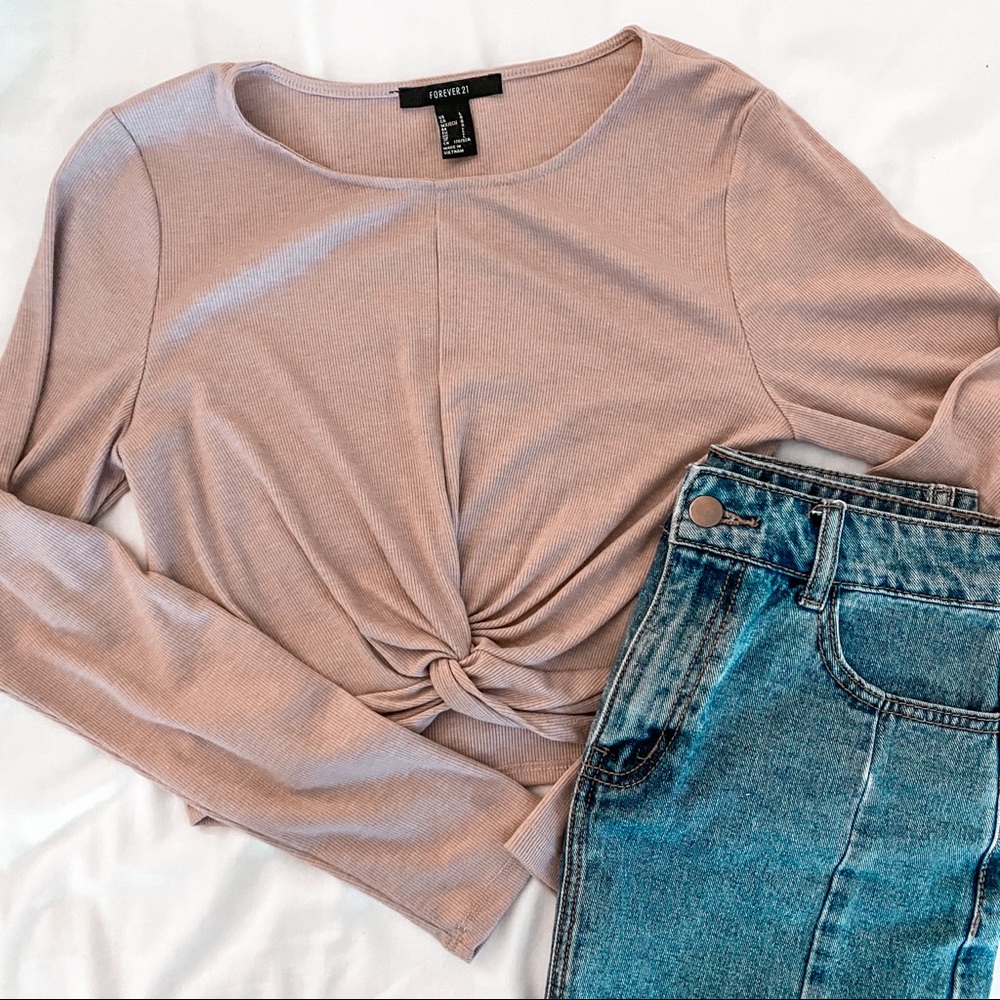 forever 21 light purple cropped long sleeve